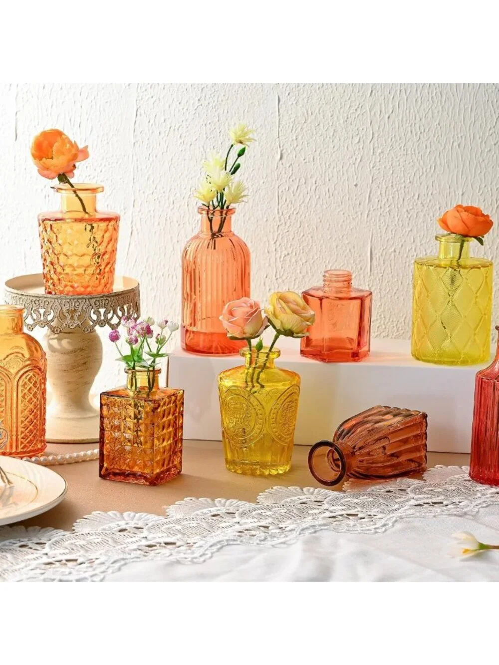 15 Pcs Colorful Bud Vases Set for Baby Showers & Weddings, Table Decor